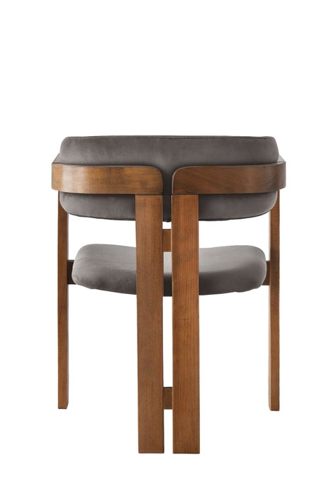 Hanah Home Sillón de Terciopelo CO - 029 Nogal y Antracita
